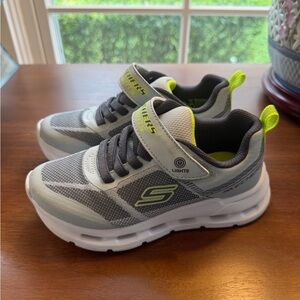 Skechers Gray & Neon Yellow Kids Light-Up Sneakers